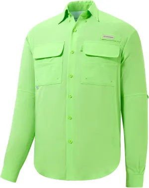 BASSDASH Men's Performance Fishing Hiking Shirt UPF 50 Button Down Long Sleeve Quick Dry FS21M
