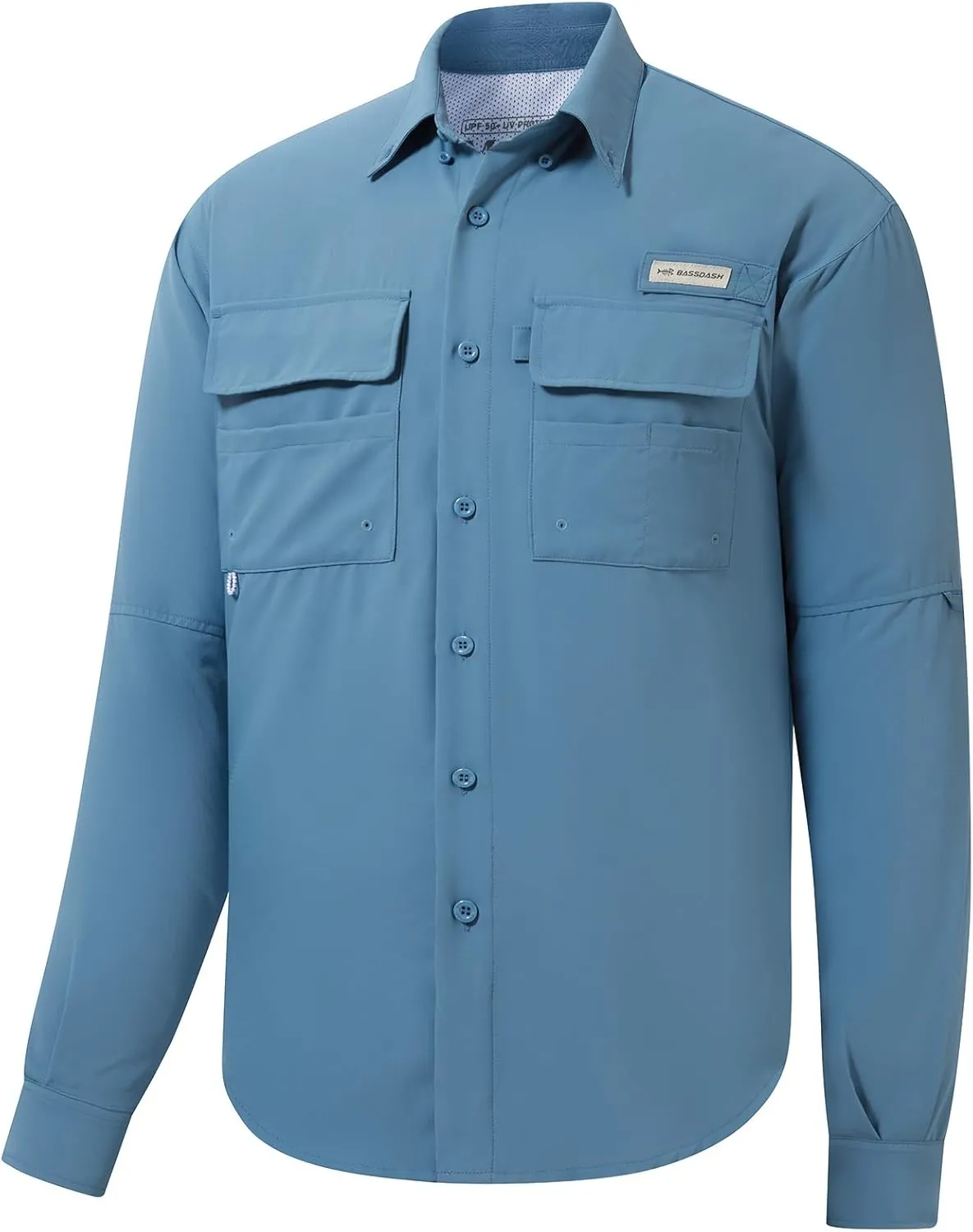 BASSDASH Men's Performance Fishing Hiking Shirt UPF 50 Button Down Long Sleeve Quick Dry FS21M