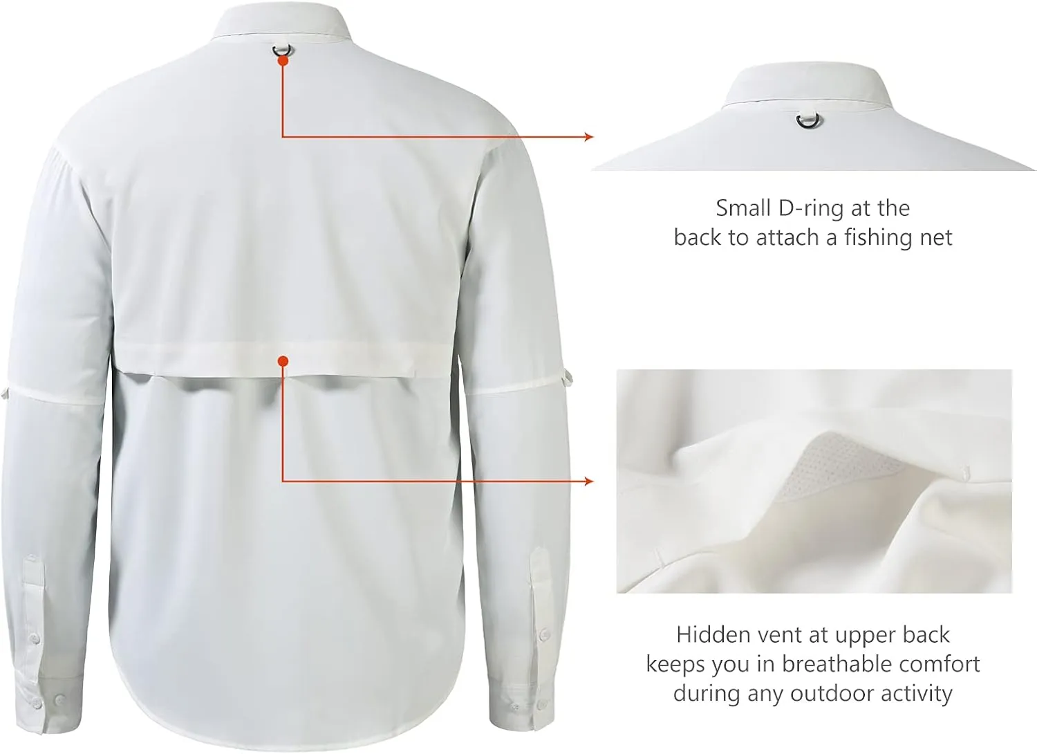 BASSDASH Men's Performance Fishing Hiking Shirt UPF 50 Button Down Long Sleeve Quick Dry FS21M