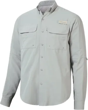 BASSDASH Men's Performance Fishing Hiking Shirt UPF 50 Button Down Long Sleeve Quick Dry FS21M