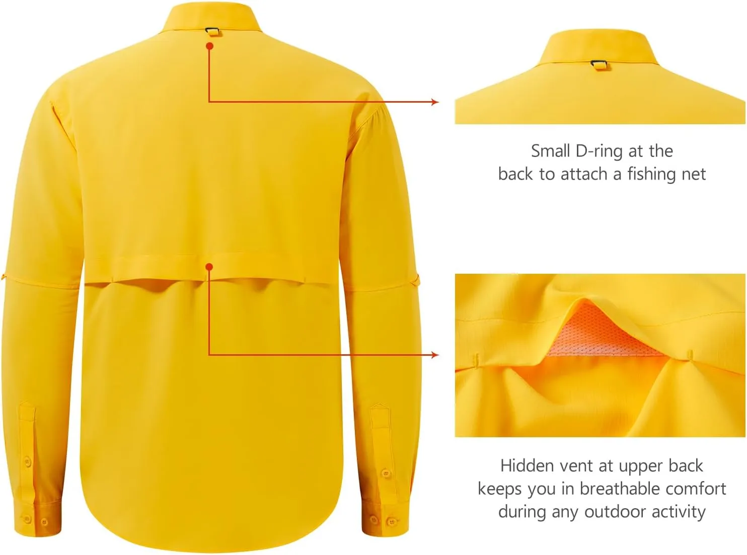 BASSDASH Men's Performance Fishing Hiking Shirt UPF 50 Button Down Long Sleeve Quick Dry FS21M