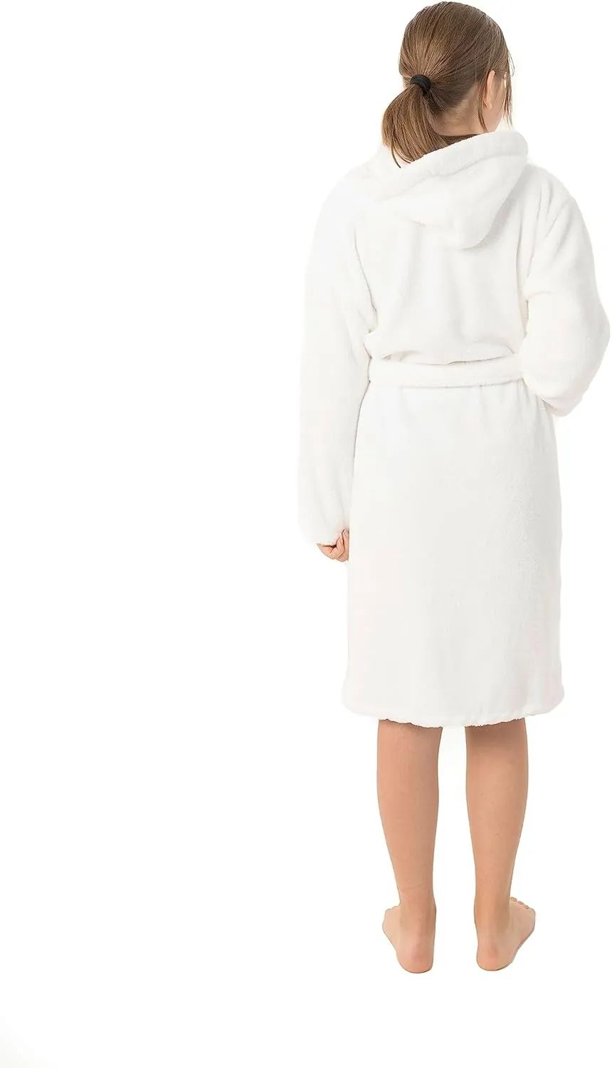 BC BARE COTTON Kids Microfiber Fleece Hooded Robe