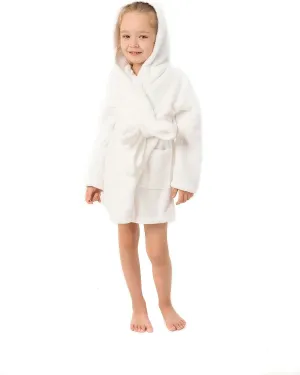BC BARE COTTON Kids Microfiber Fleece Hooded Robe