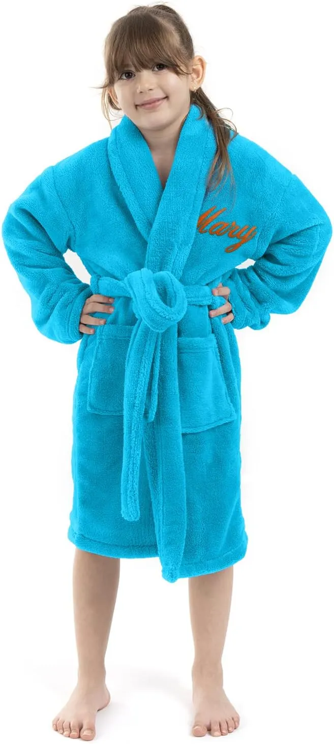 BC BARE COTTON Personalized Name Custom Kids Microfiber Fleece Robe