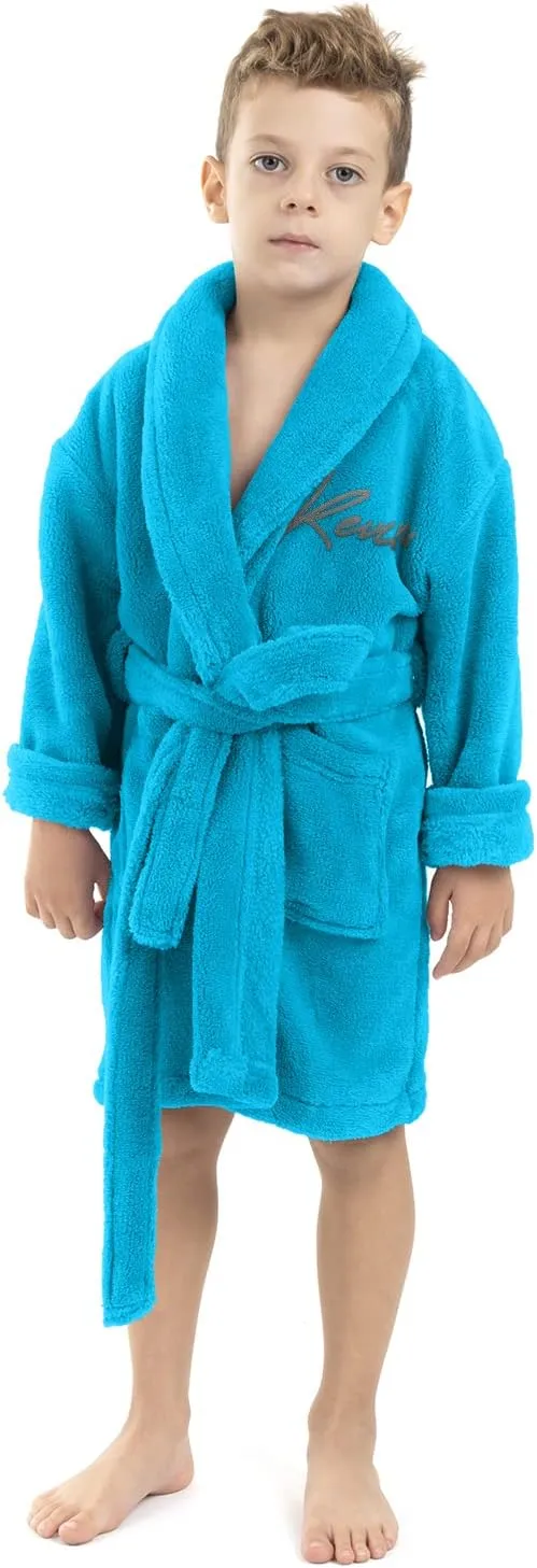 BC BARE COTTON Personalized Name Custom Kids Microfiber Fleece Robe