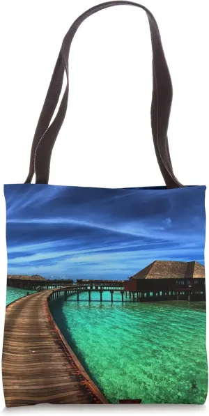 Beach Hut Bag For Work Beach Lunch Travel School Shopping Tote Bag