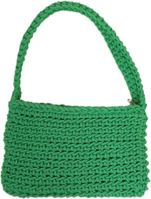 Beach Tote Bag For Women Crochet Cotton Beach Shoulder Bag Summer Vacation Handwoven Boho Knit Bag