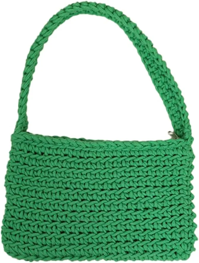 Beach Tote Bag For Women Crochet Cotton Beach Shoulder Bag Summer Vacation Handwoven Boho Knit Bag