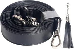 Beaulegan Purse Strap Replacement - Microfiber Leather - 59 Inch Long Adjustable for Crossbody Shoulder Bag - 0.7 Inch Wide, Black/Silver