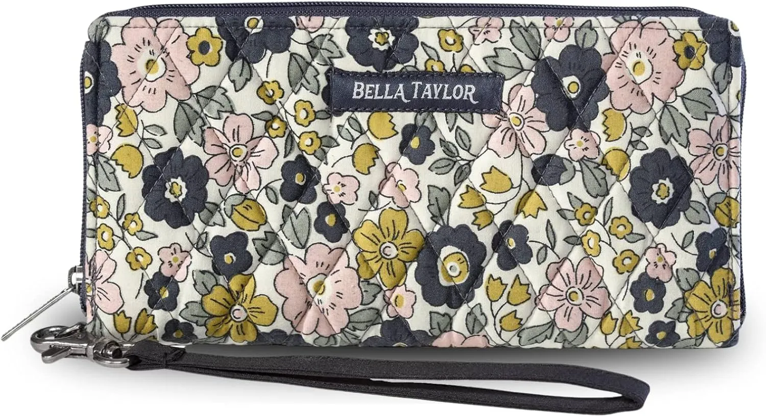 Bella Taylor Cash Envelope Wallet for Budgeting - RFID Protected - Cash Stuffing Wallet with Detachable Wristlet - Delicate Floral Charcoal