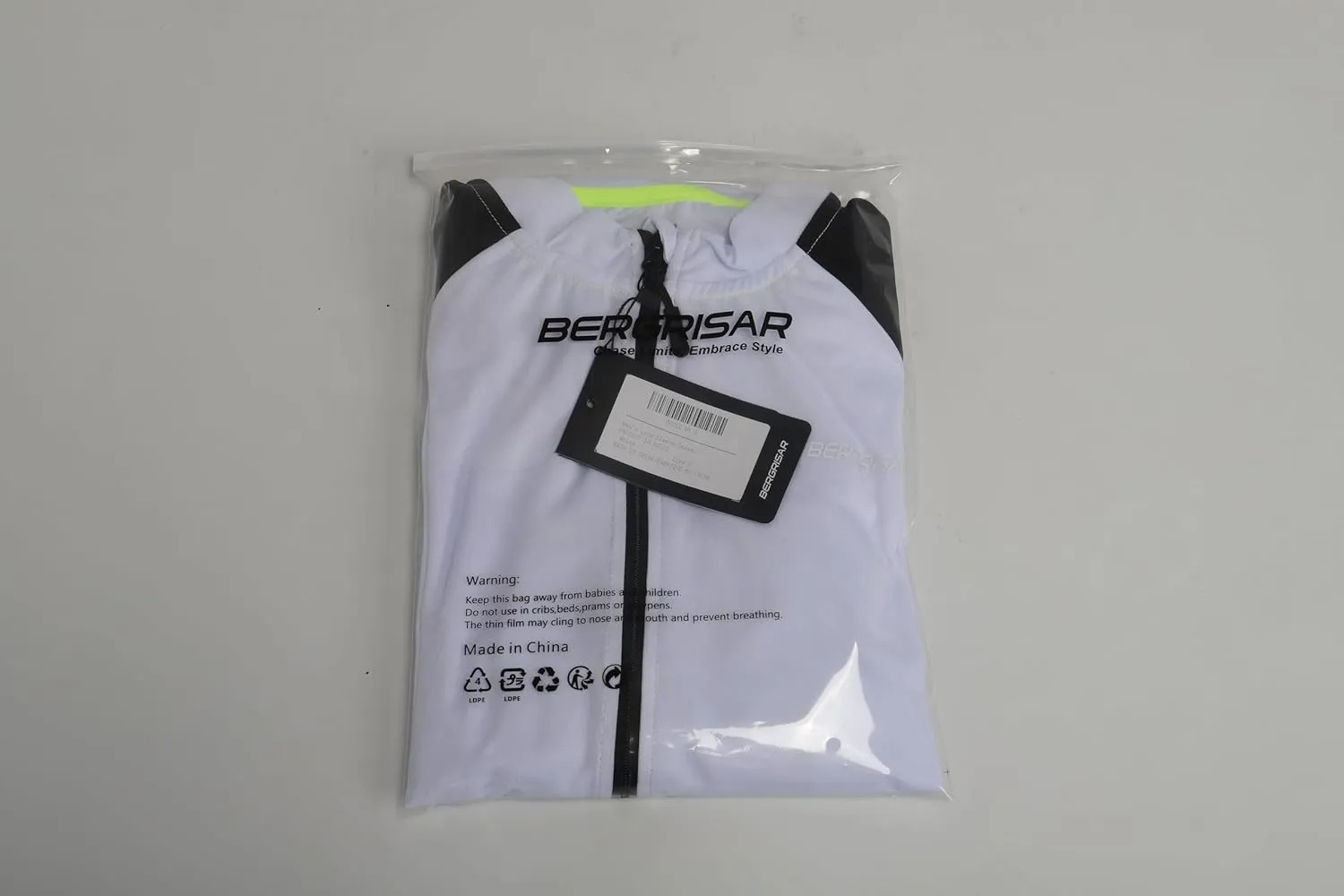 BERGRISAR Men's Basic Cycling Jerseys Long Sleeves Bike Bicycle Shirt Zipper Pockets BG012