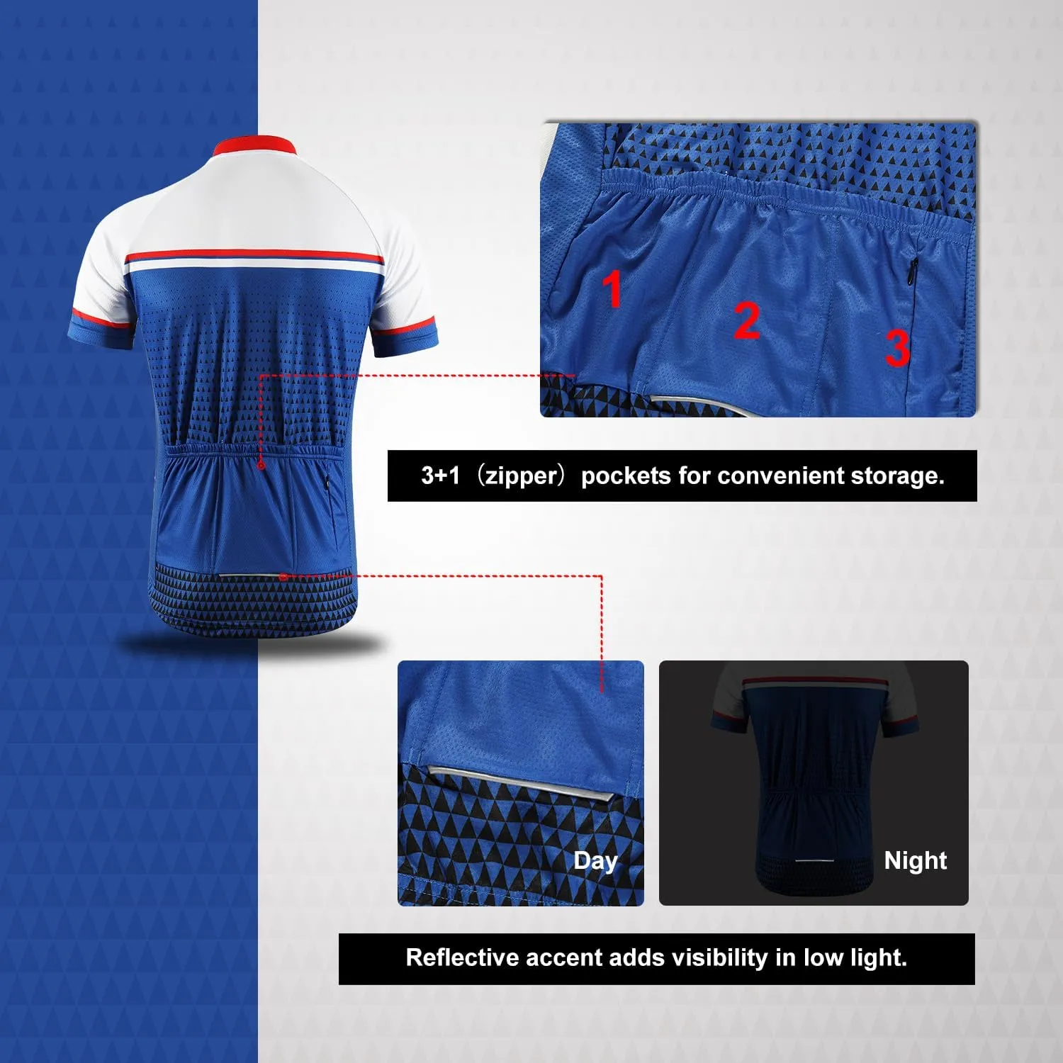 BERGRISAR Men's Cycling Jerseys Short Sleeves Bike Shirt