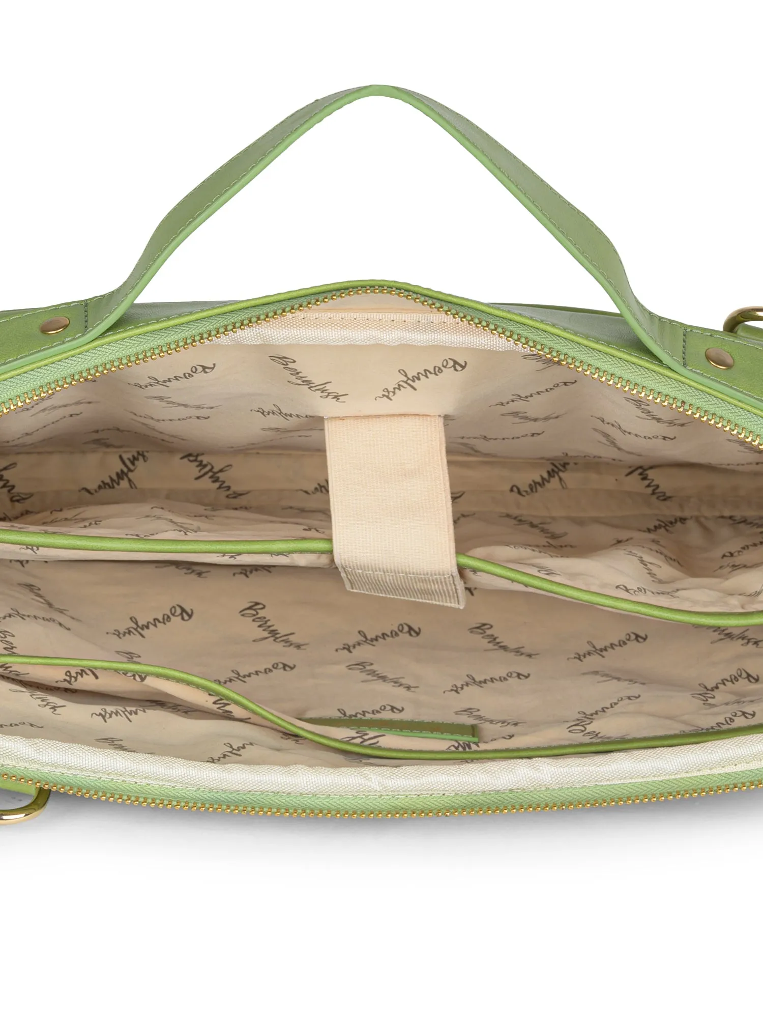 Berrylush Women Green Solid Smart Casual Laptop Bag