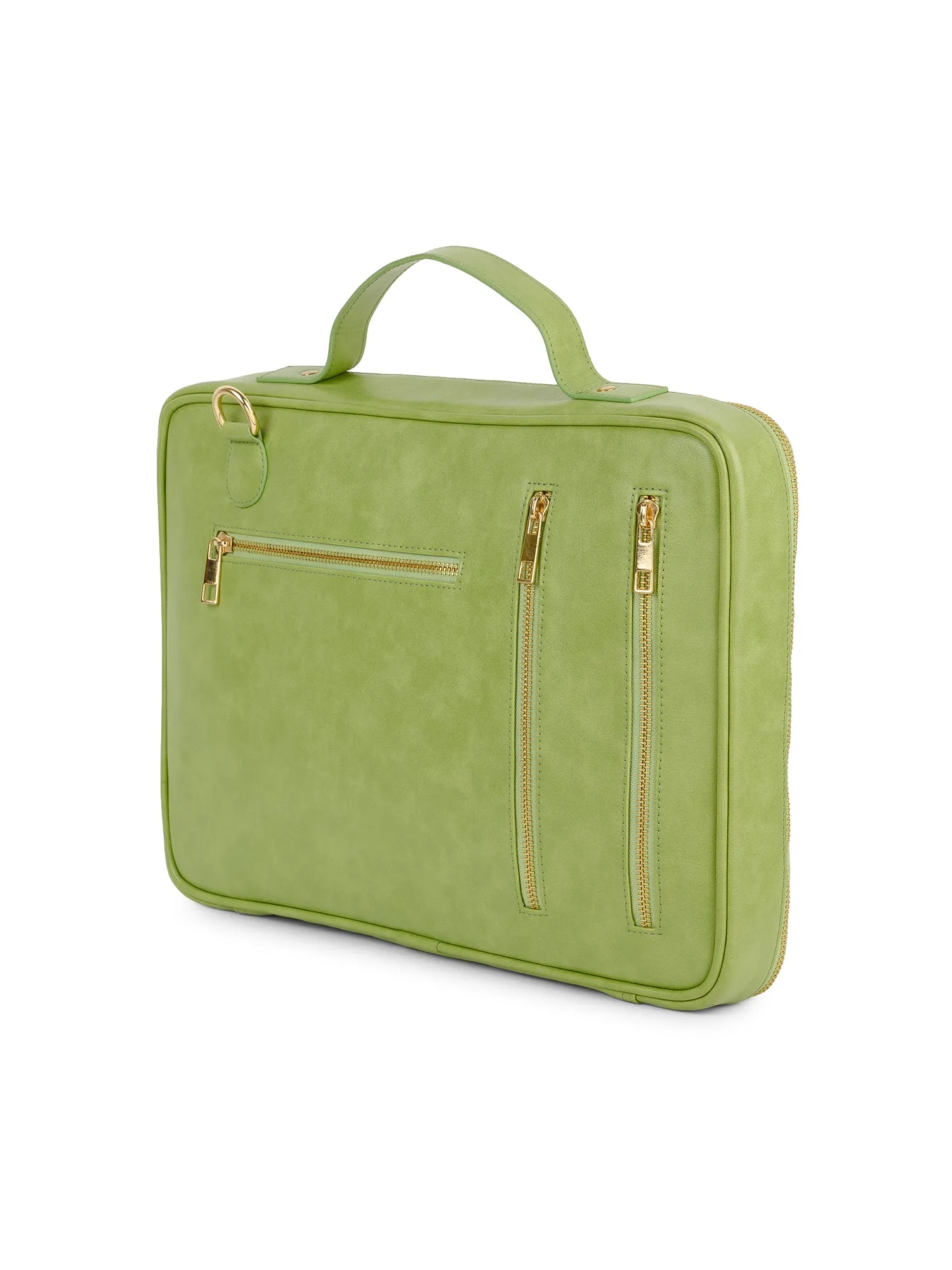 Berrylush Women Green Solid Smart Casual Laptop Bag