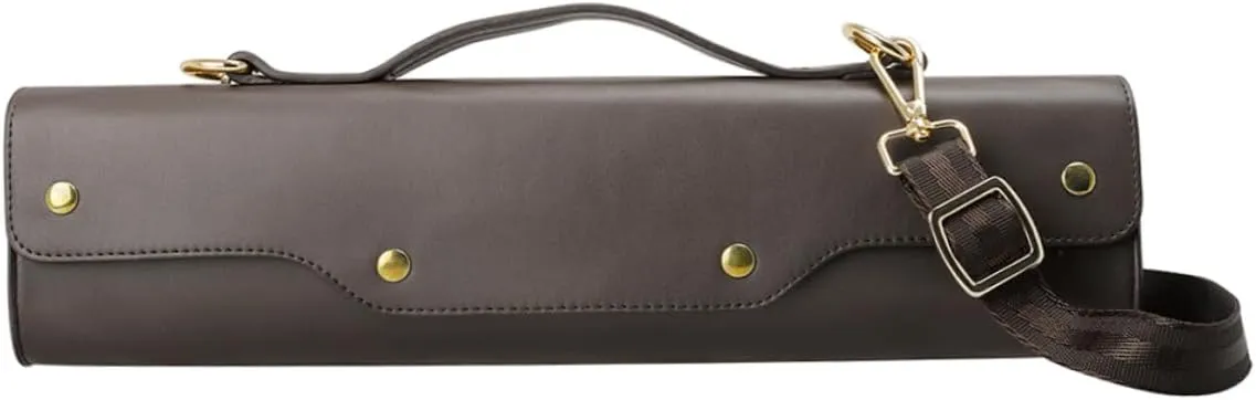 BESPORTBLE Flute Carry Bag Durable Synthetic Flute Storage Case for Protection Lightweight Instrument Shoulder Bag Coffee Color