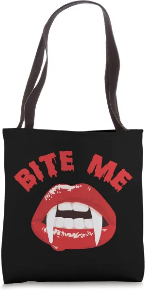 Bite Me, Sexy Halloween Red Lips,Vampire Lips Bite Me Tote Bag