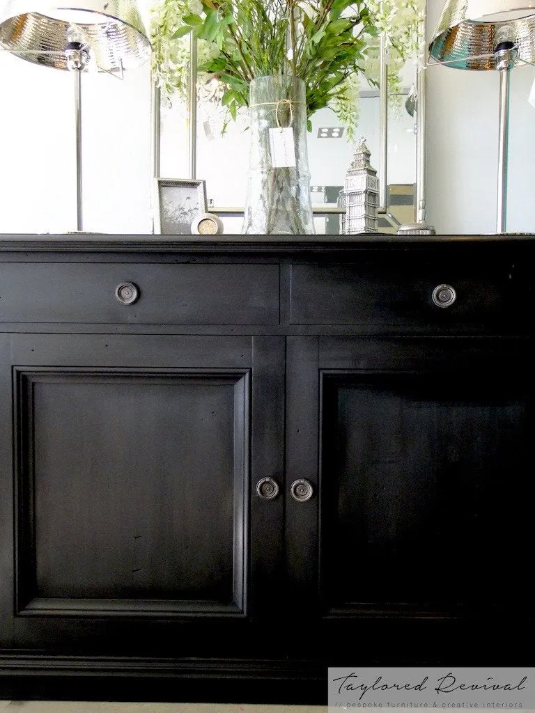 Black Commissioned Sideboard in Graphite with Black Wax.
