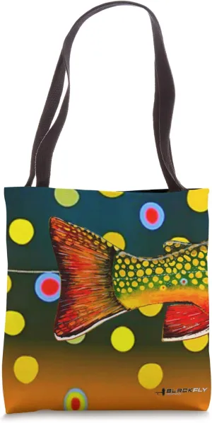 Black Fly Brook Trout Skin Fly Fishing Tote Purse Gear Bag Tote Bag