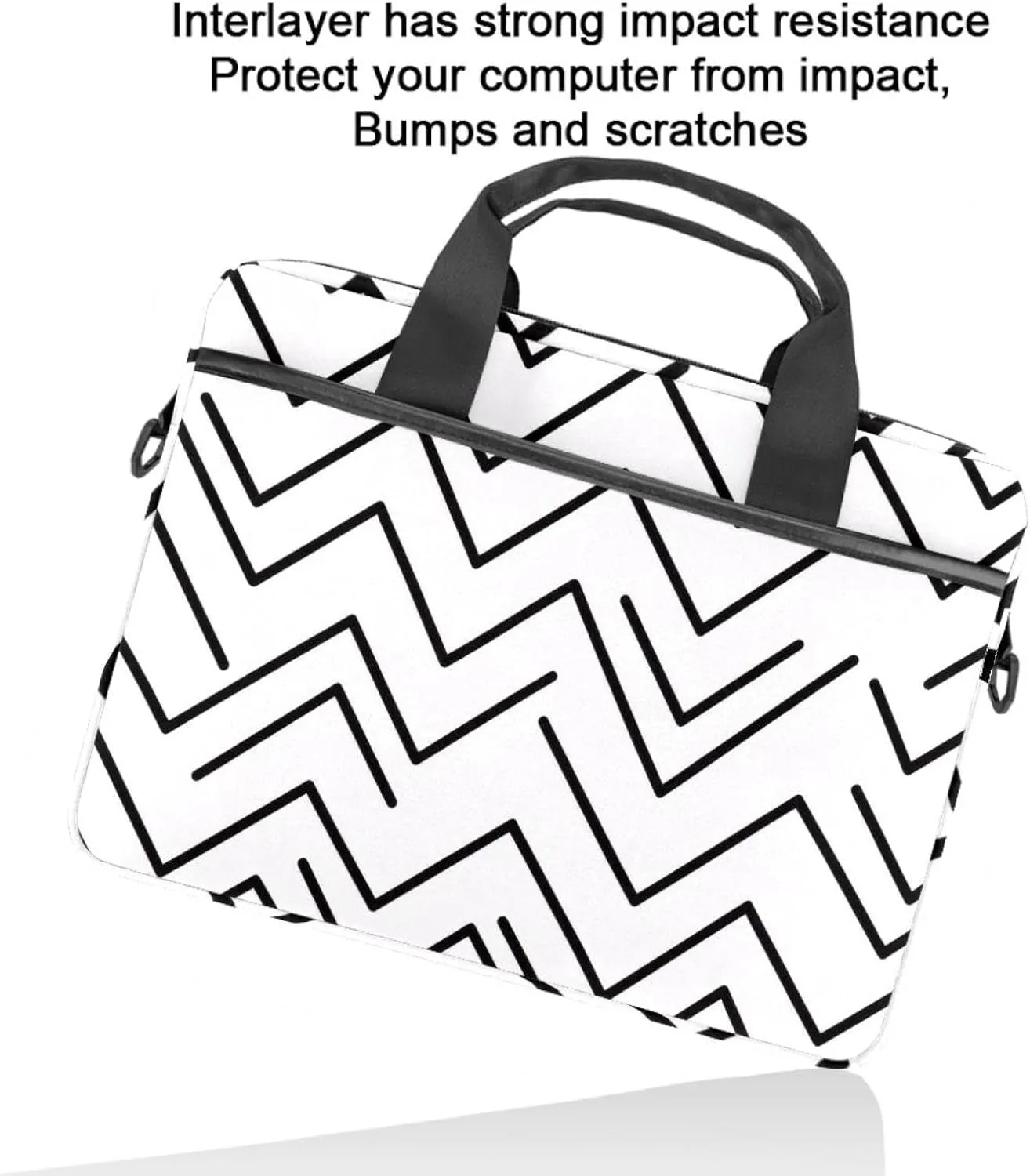 Black Gray Camouflage Print Laptop Shoulder Bag Slim Computer Briefcase Laptop Sleeve Messenger Case