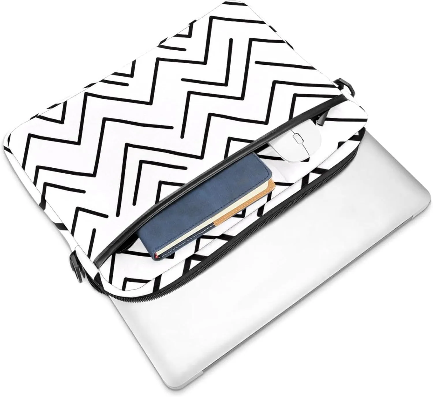 Black Gray Camouflage Print Laptop Shoulder Bag Slim Computer Briefcase Laptop Sleeve Messenger Case