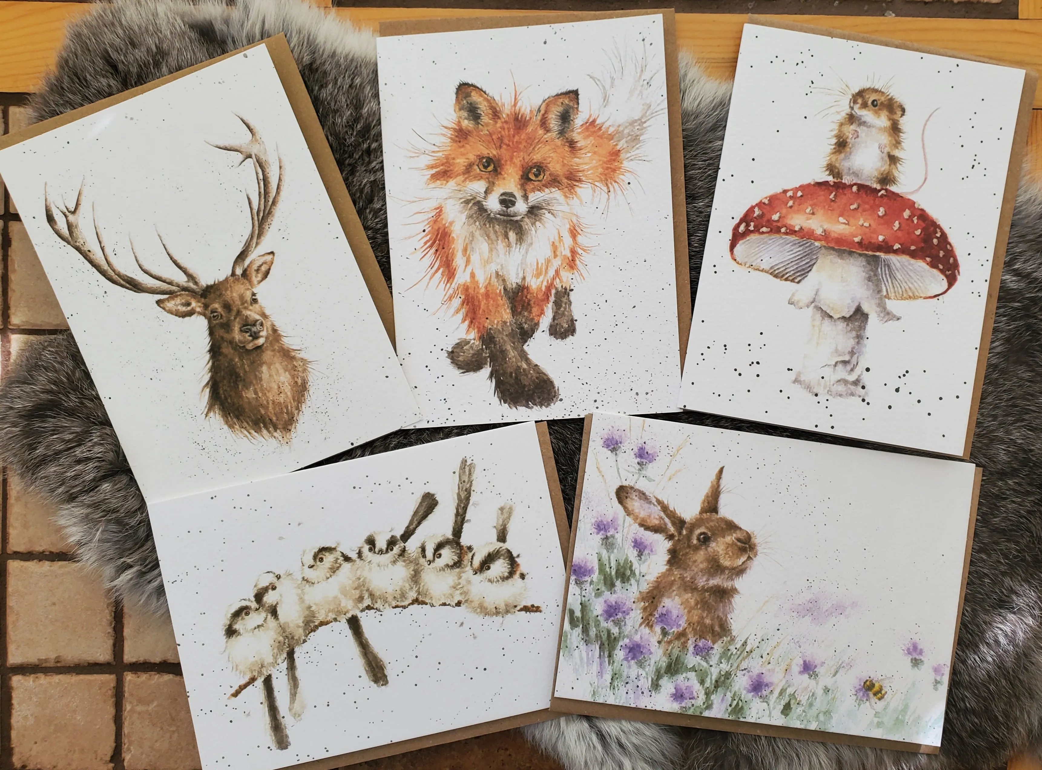 Blank Woodland Theme Greeting Cards- NEW