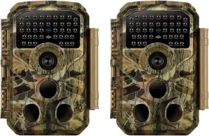 BLAZEVIDEO Trail Camera with 1296P Video & 32MP Photos, 100ft Night Vision, 0.1s Trigger Speed, Waterproof, for Home & Wildlife Monitoring