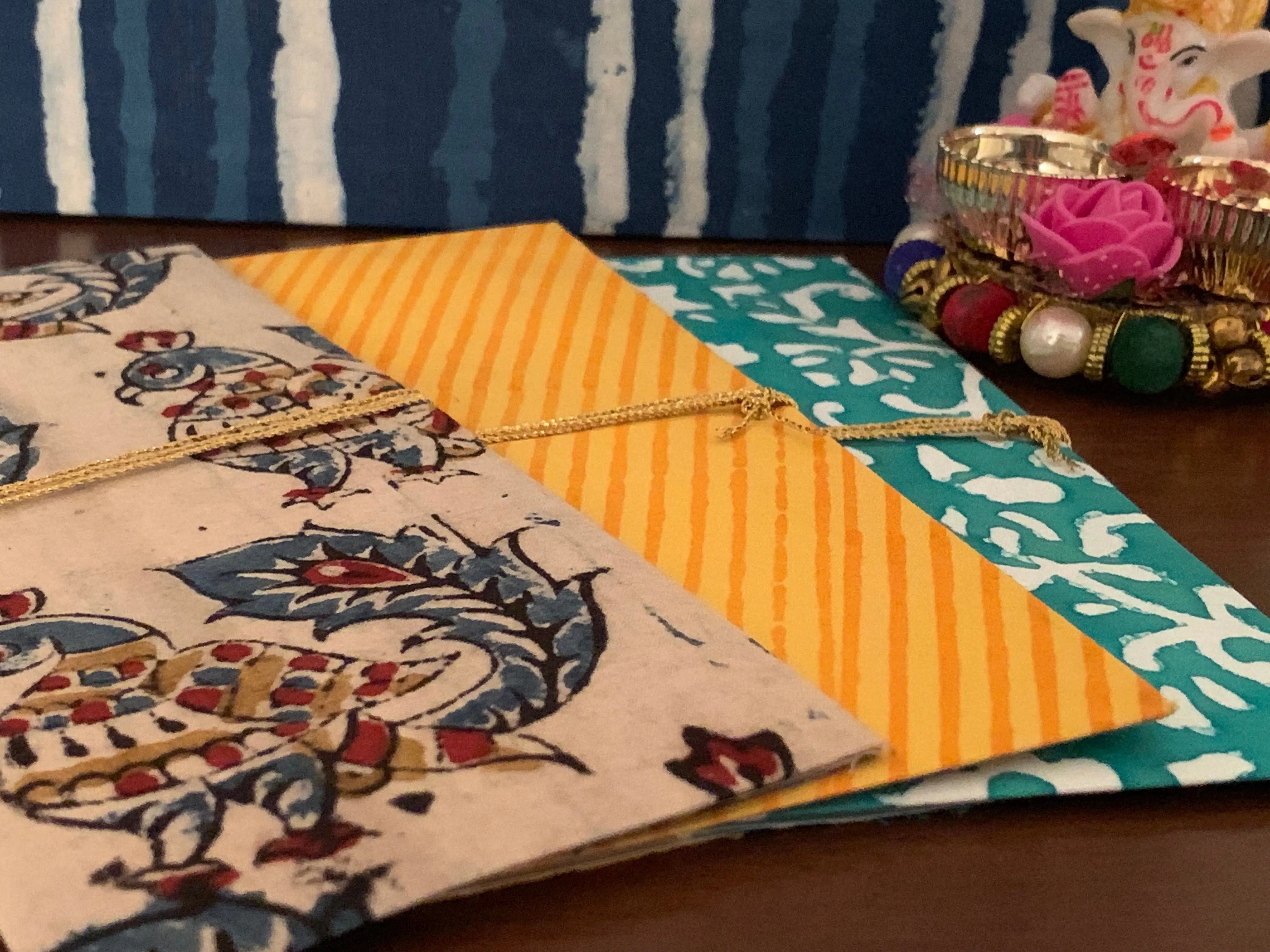 Block Print Fabric Envelope (Set of 3)