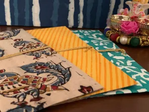 Block Print Fabric Envelope (Set of 3)