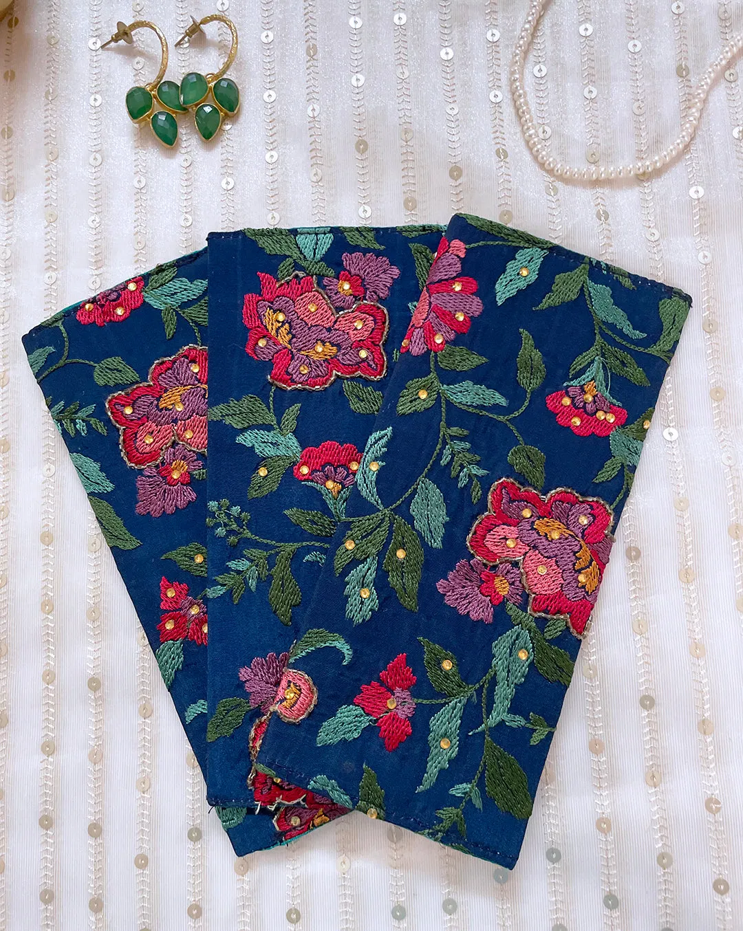 Blue Embroidery Money Envelope