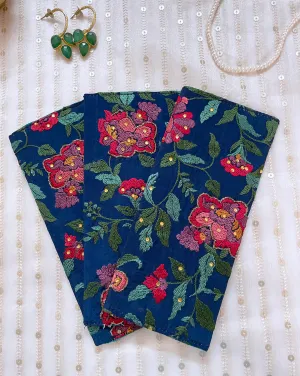 Blue Embroidery Money Envelope
