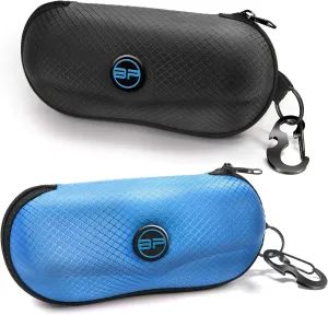 BLUPOND Sunglasses Case Semi Hard EVA Shell with Metal Hanging Hook Belt Clip Sun Glasses Storage