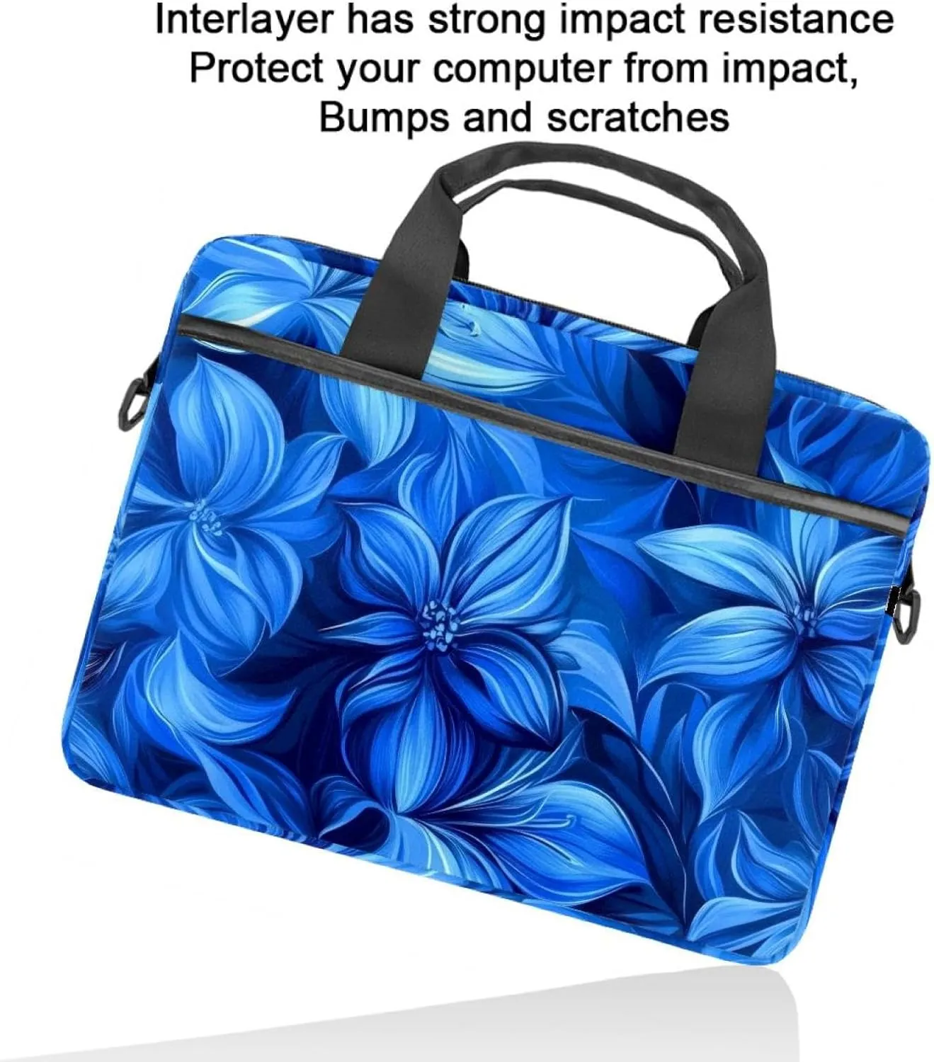 Boho Aesthetic Little Florals Laptop Bag Case Computer Sleeve Shoulder Messenger Bag for Work School