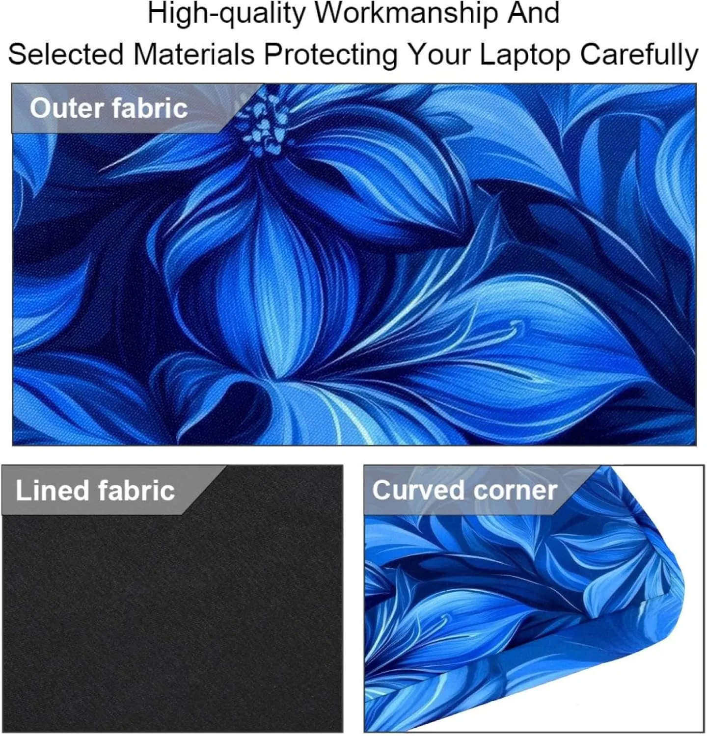 Boho Aesthetic Little Florals Laptop Bag Case Computer Sleeve Shoulder Messenger Bag for Work School