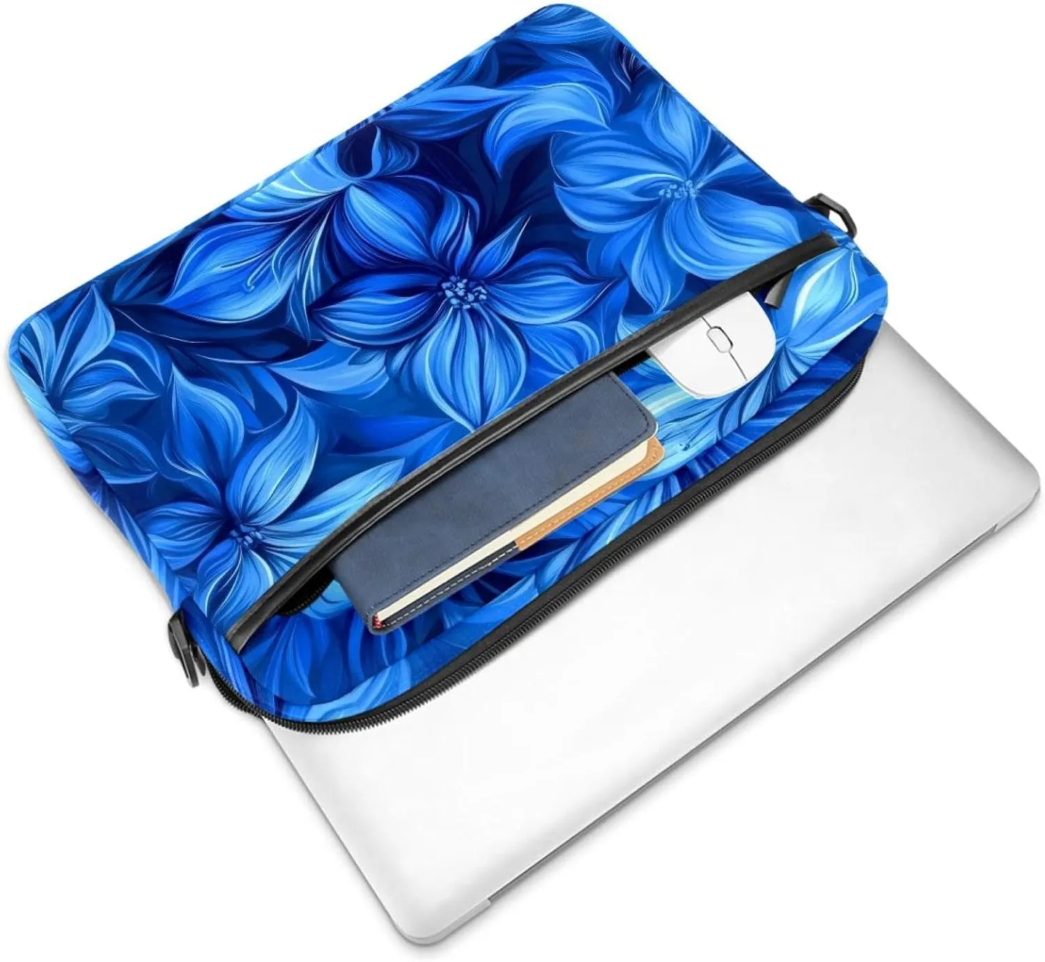 Boho Aesthetic Little Florals Laptop Bag Case Computer Sleeve Shoulder Messenger Bag for Work School