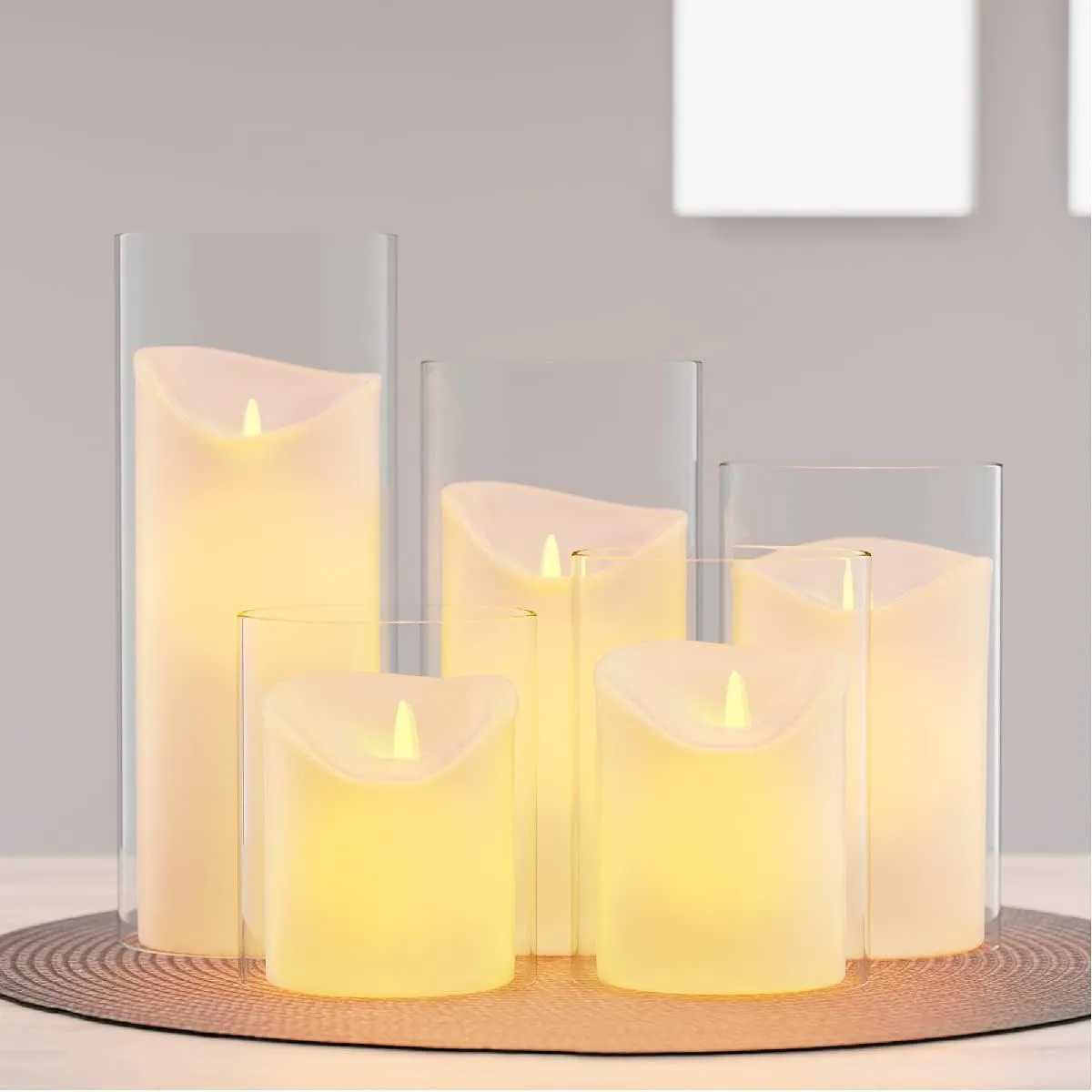 Borosilicate Glass, Clear Candle Holder, Glass Chimney for Candle Open Ended, Glass Hurricane Candle Holders Diameter 3", Height 8"