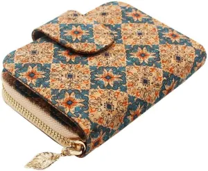 boshiho Vegan Cork Wallet, Women’s Purse Slim Zipper Design with Card Holder Coin Pocket Purse Eco-friendly Vegan Gift
