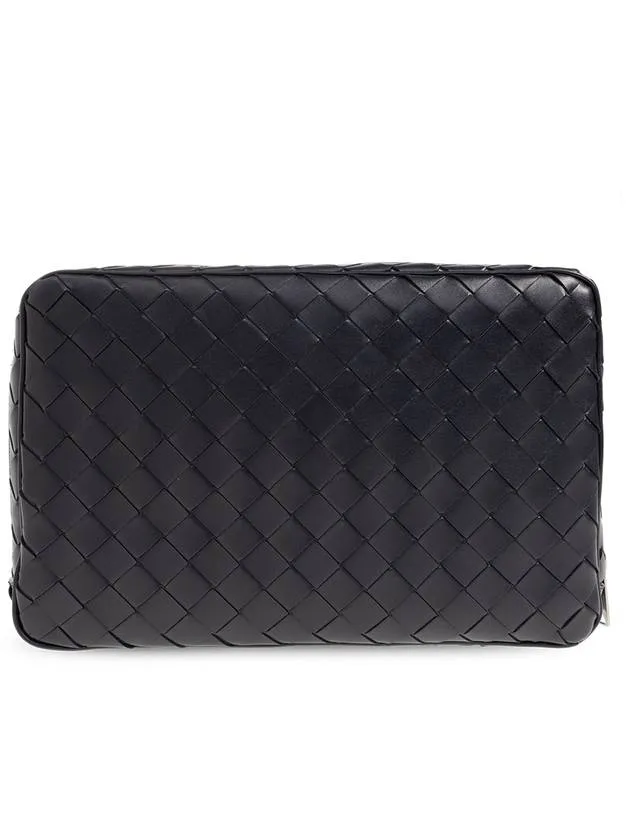 Bottega Veneta Bottega Veneta Leather Handbag, Men's, Navy Blue