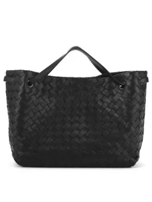 Bottega Veneta Intrecciato Large Top Handle Tote Bag Black