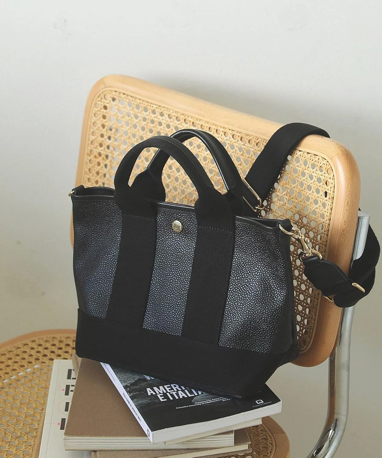 Breath Scotchgrain Neo Leather Mini Tote Bag with Shoulder S
