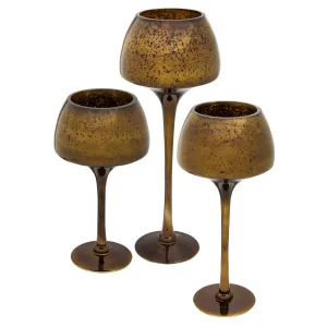 Bronze Candle Holders, Set of 3,8chg124