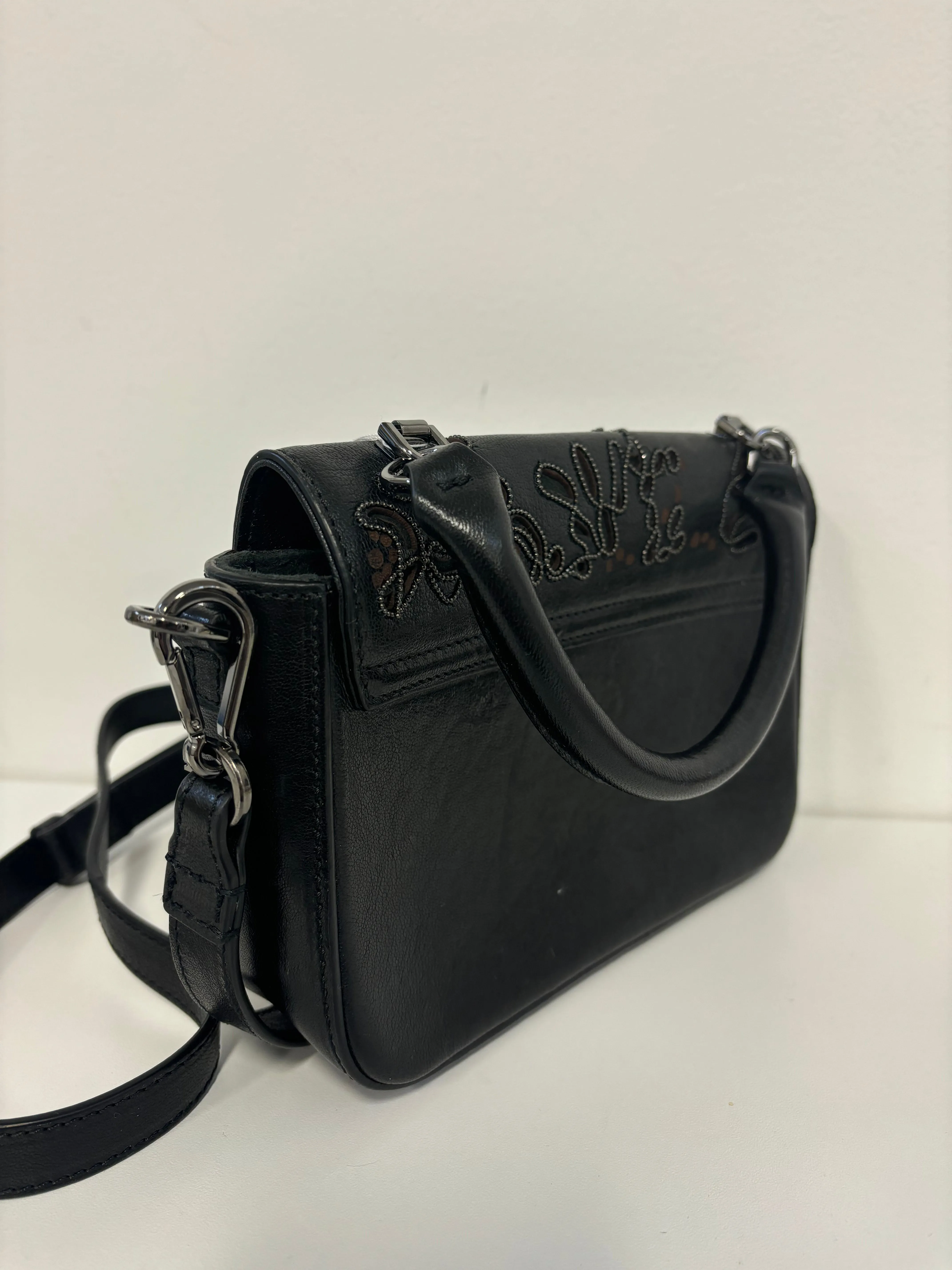 BRUNELLO CUCINELLI brown leather beaded bag