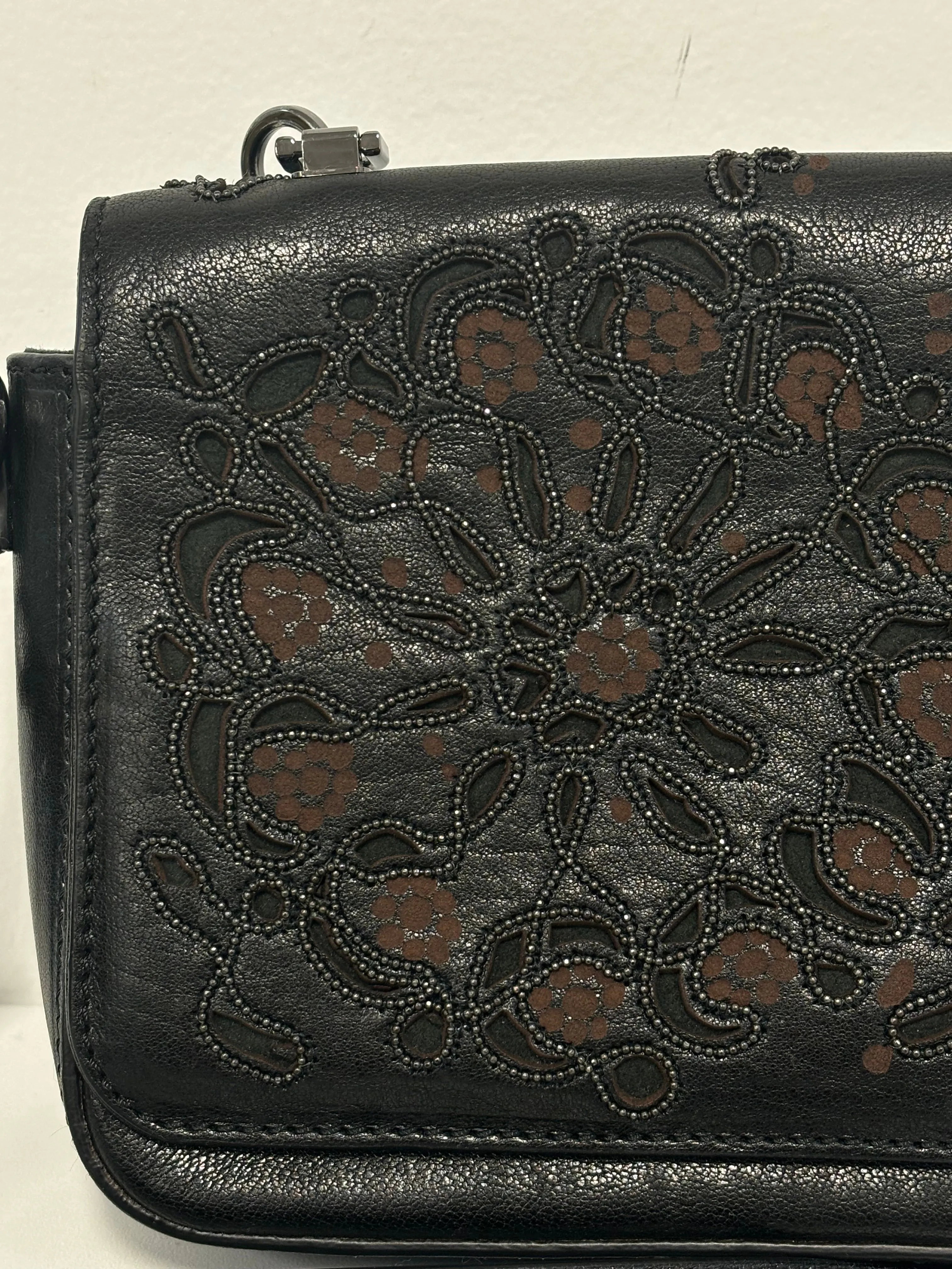 BRUNELLO CUCINELLI brown leather beaded bag