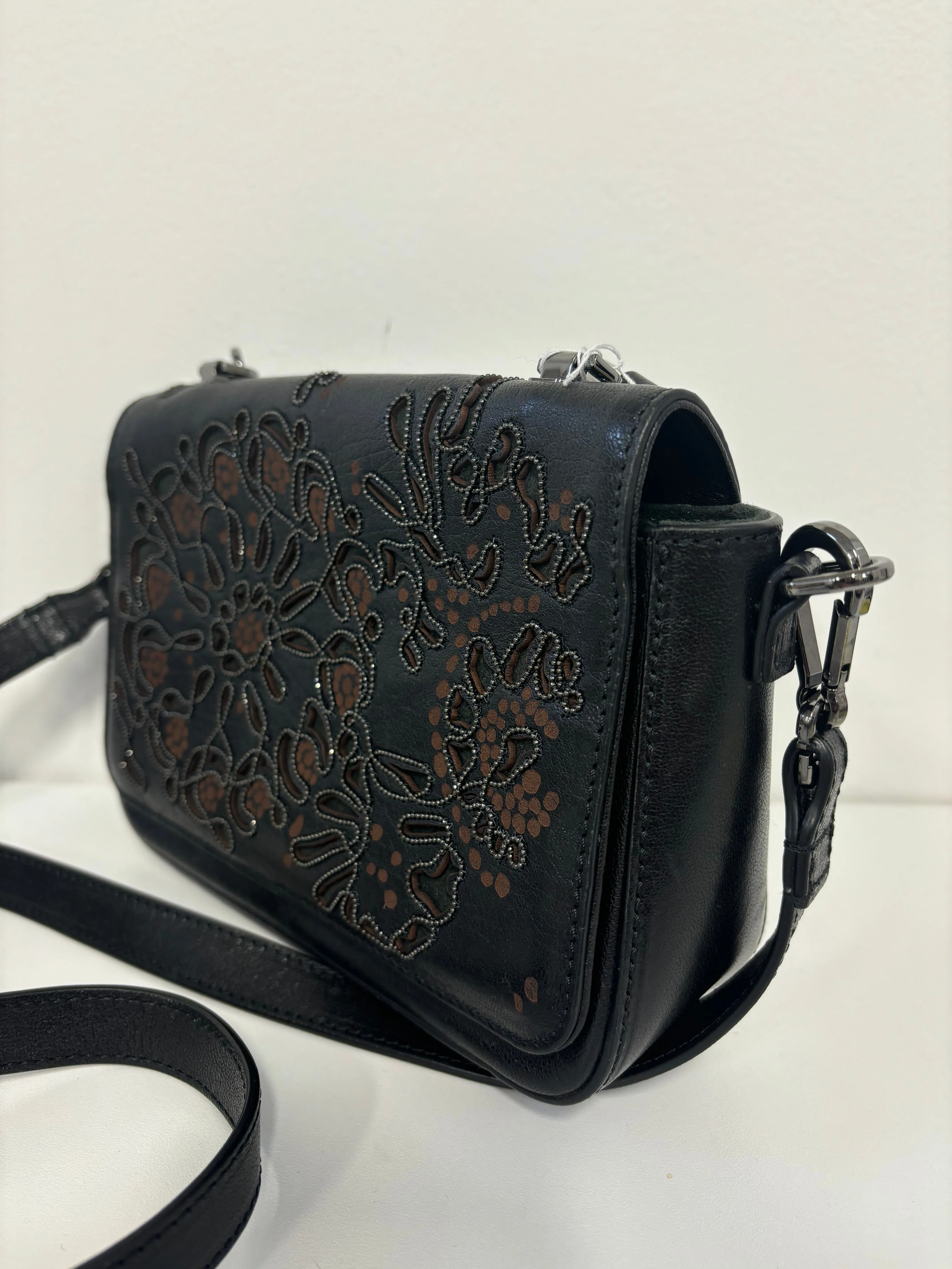 BRUNELLO CUCINELLI brown leather beaded bag