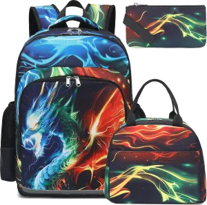 BTOOP Girls Backpack Kids Boys Elementary Bookbag Girly School Bag with Insulated Lunch Tote and Pencil Pouch