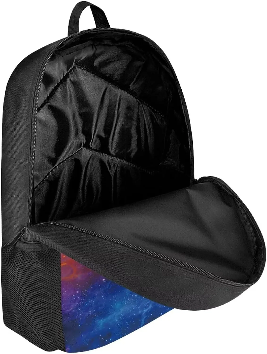 Burning Baseball Printed Bookbag College Luggage Bag Laptop, Galaxy Large Backpack School Business Travel Essentials Elementary Kids Middle Hight School Bookbags Daypack