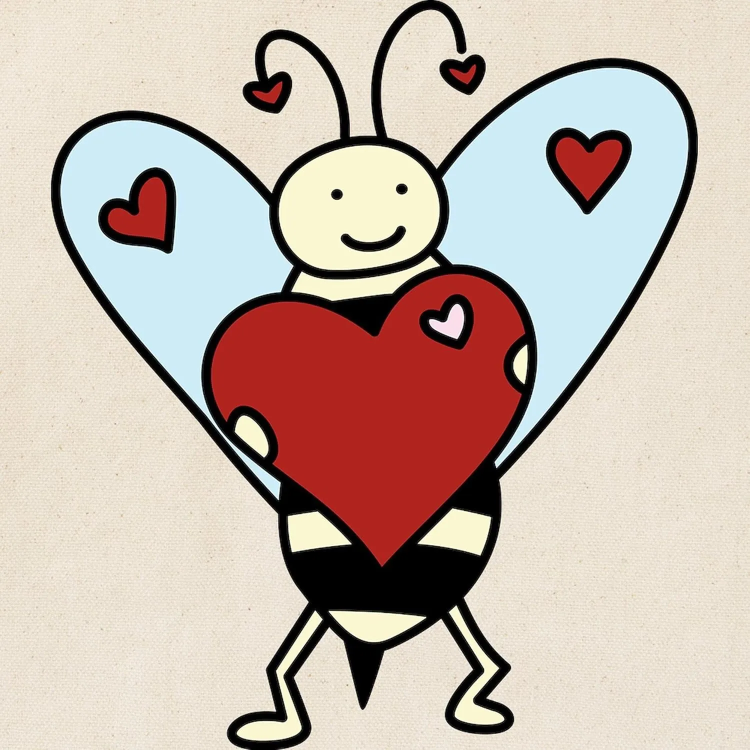 CafePress Bee Mine Love Tote Bag Reusable Natural Beige Canvas Shopping Bag