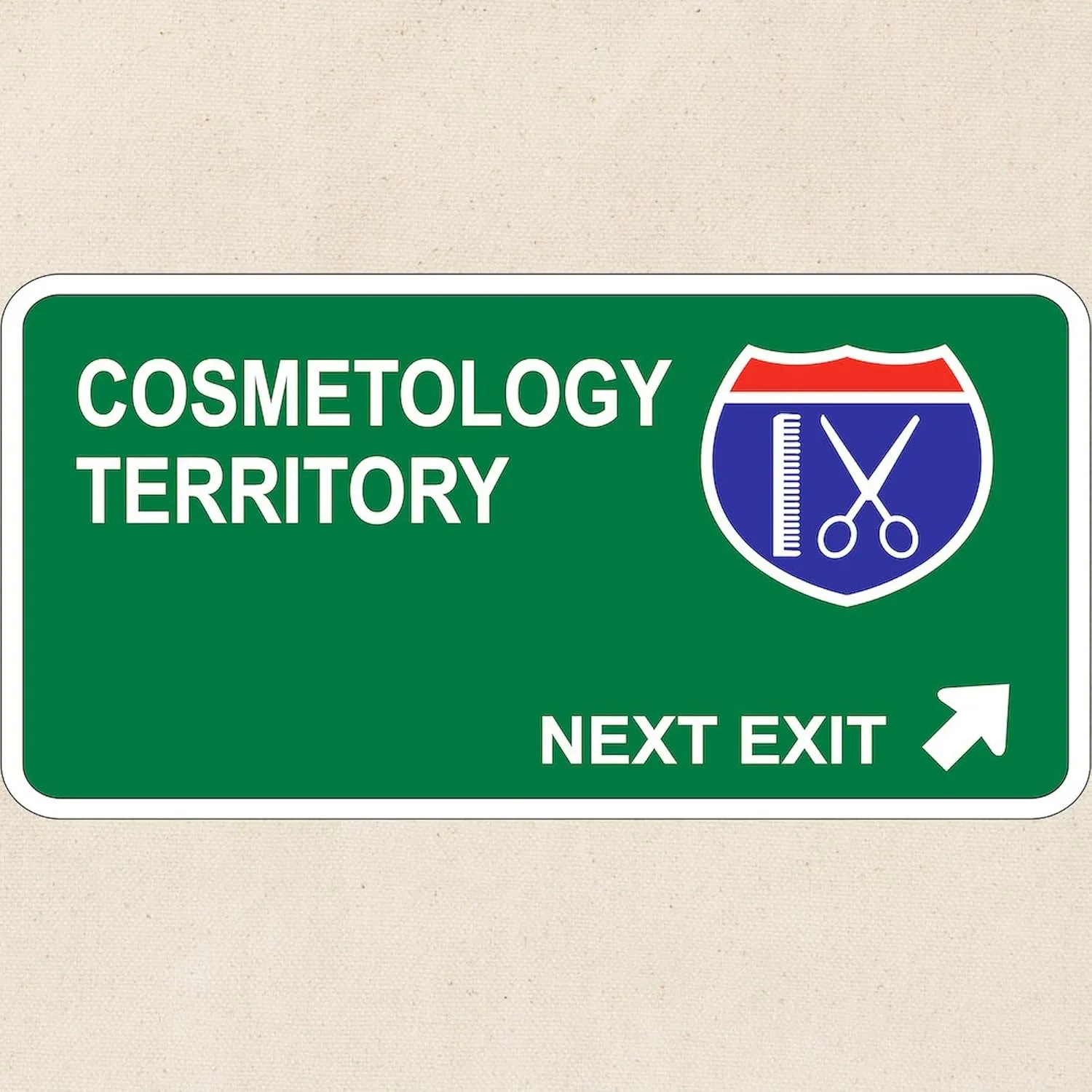 CafePress Cosmetology Territory Tote Bag Reusable Natural Beige Canvas Shopping Bag