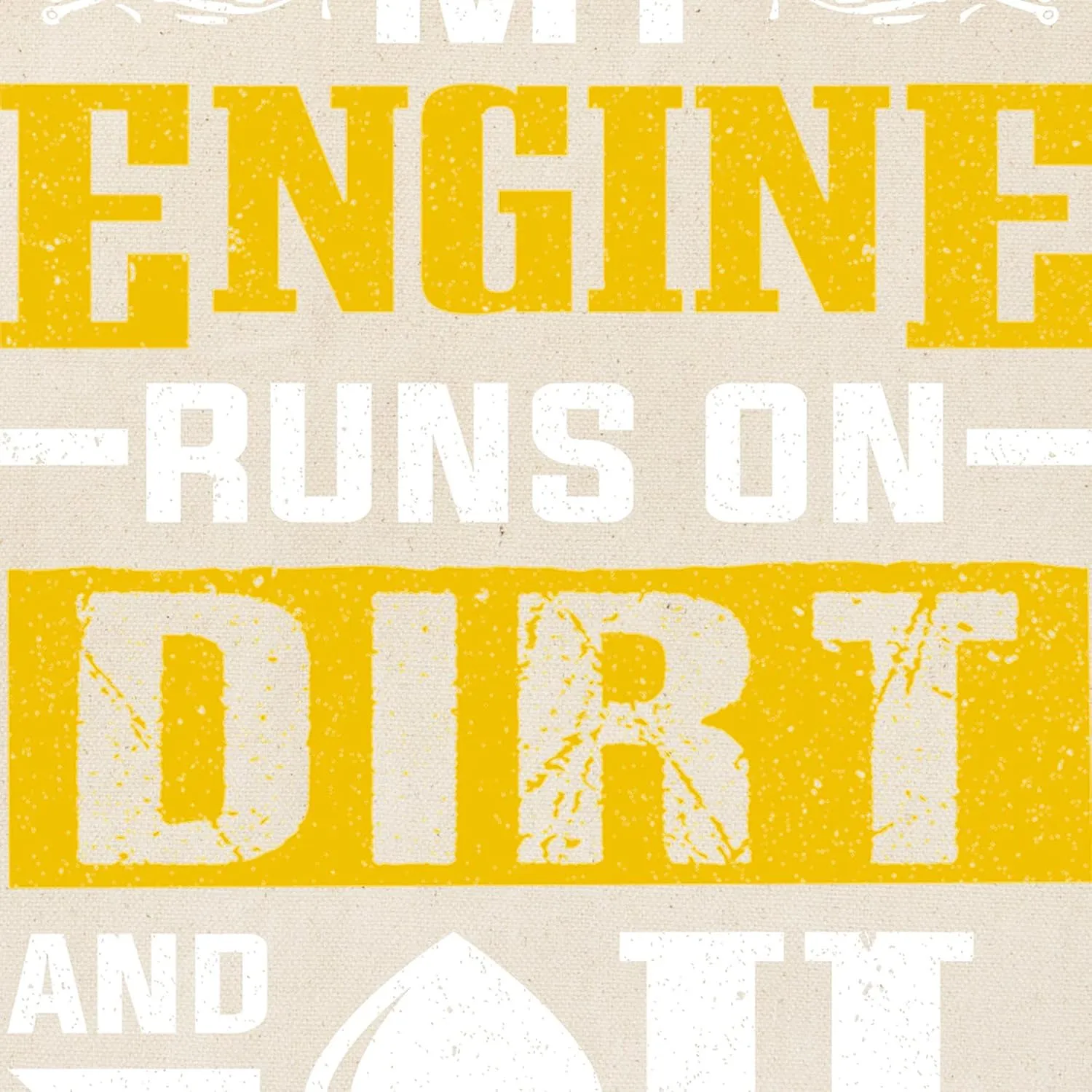 CafePress Dirt Bike My Engine Runs On Dirt & Reusable Natural Beige Canvas Shopping Bag