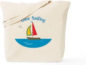 CafePress Gone Sailing Tote Bag Reusable Natural Beige Canvas Shopping Bag