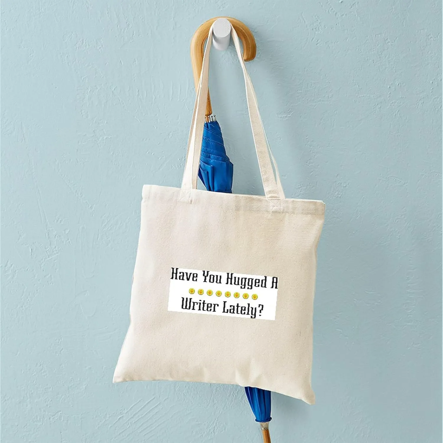 CafePress Hugged Writer Tote Bag Reusable Natural Beige Canvas Shopping Bag